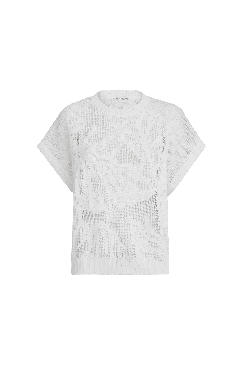 Brunello Cucinelli Dazzling water lilies t-shirt, Main, color, White