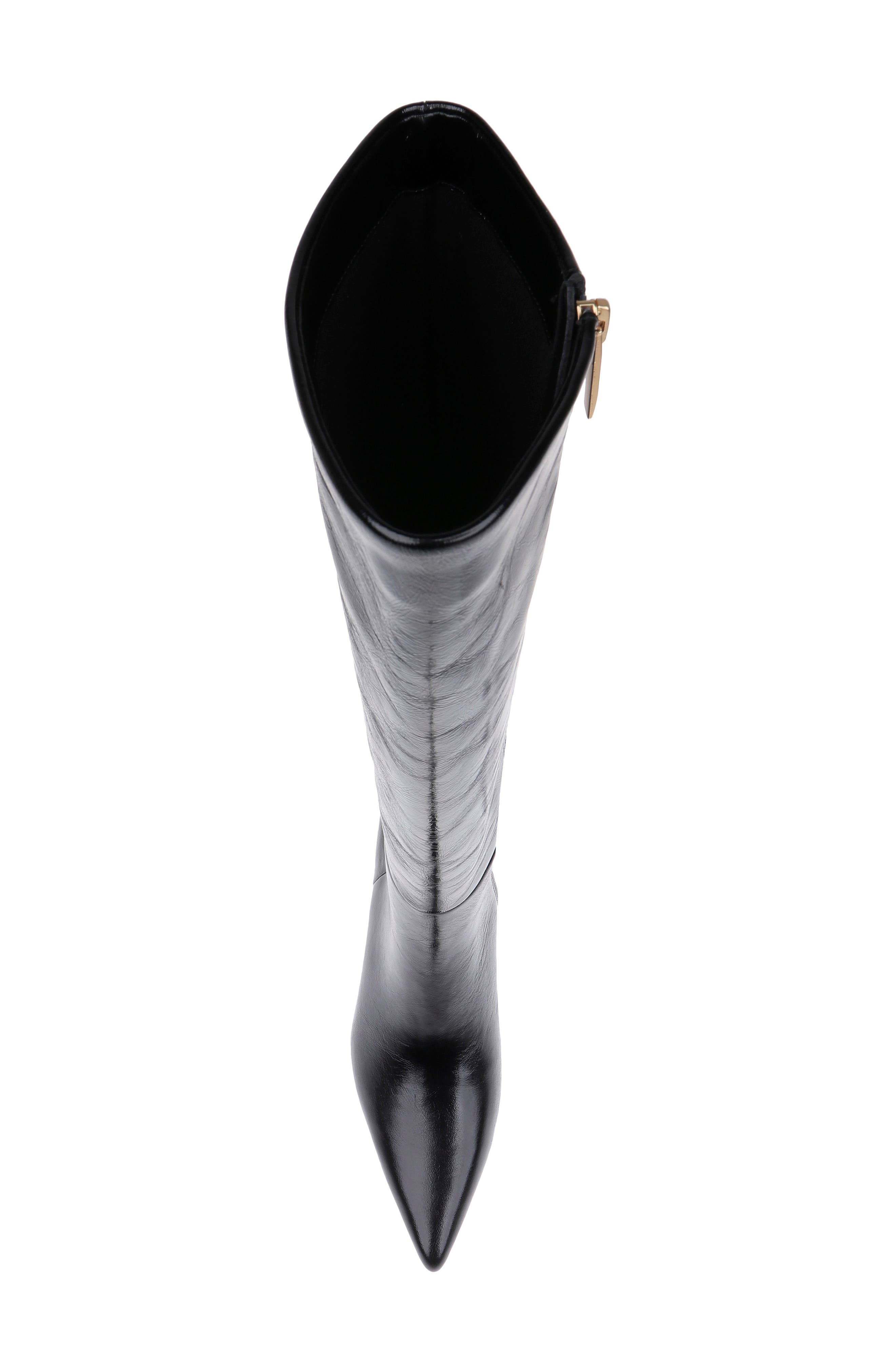 Baxter II Knee High Leather Boot, Alternate, color, BLACK CRINKLE PATENT