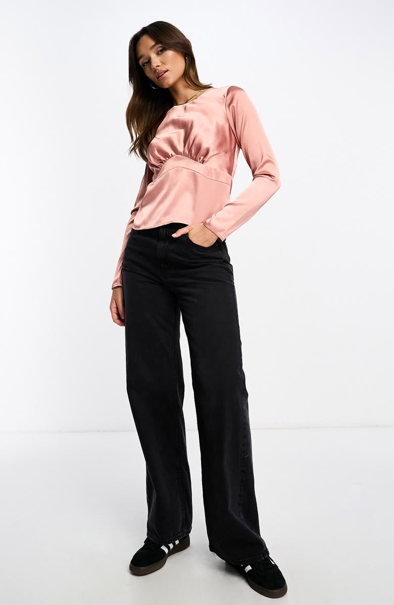 ASOS DESIGN Satin Tea Shirt, Alternate, color,