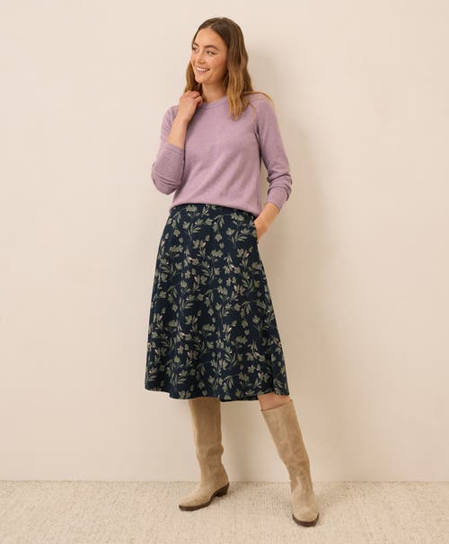 Pact Fit & Flare Midi Skirt In Blue
