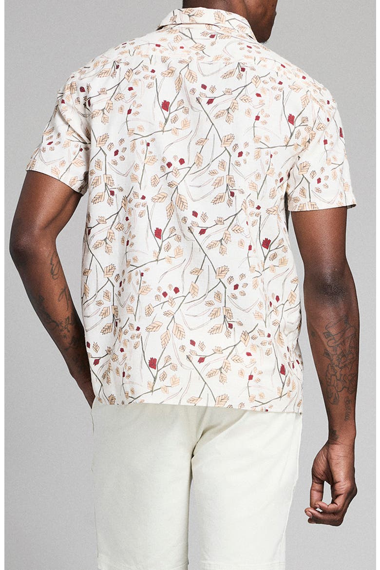 Textural Oat Short Sleeve Button-Up Shirt, Alternate, color, TINTED WHITE