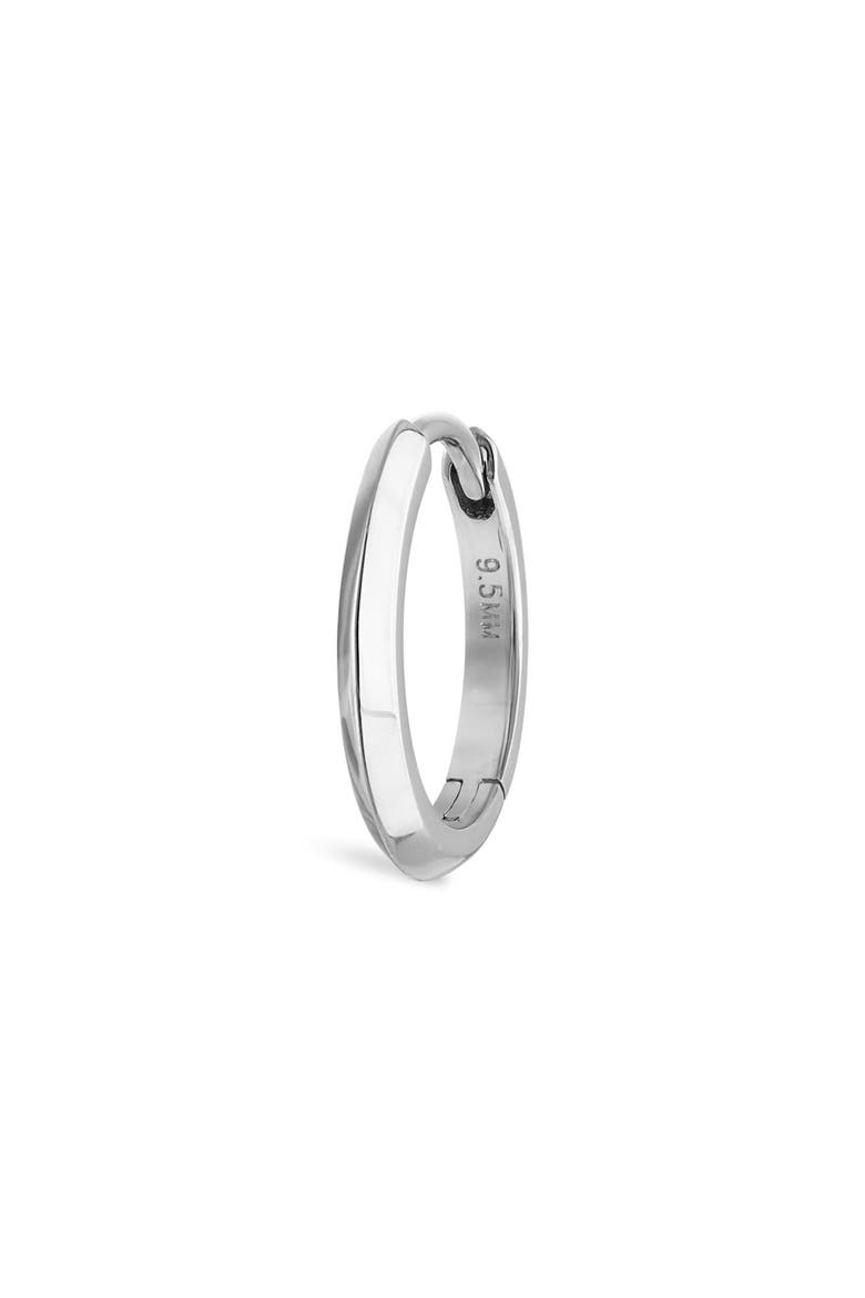 Vertex Single Hoop Earring, Main, color, WHITE GOLD