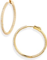 Nordstrom Crystal Pavé Inside Outside Hoop Earrings