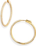 Nordstrom Crystal Pavé Inside Outside Hoop Earrings
