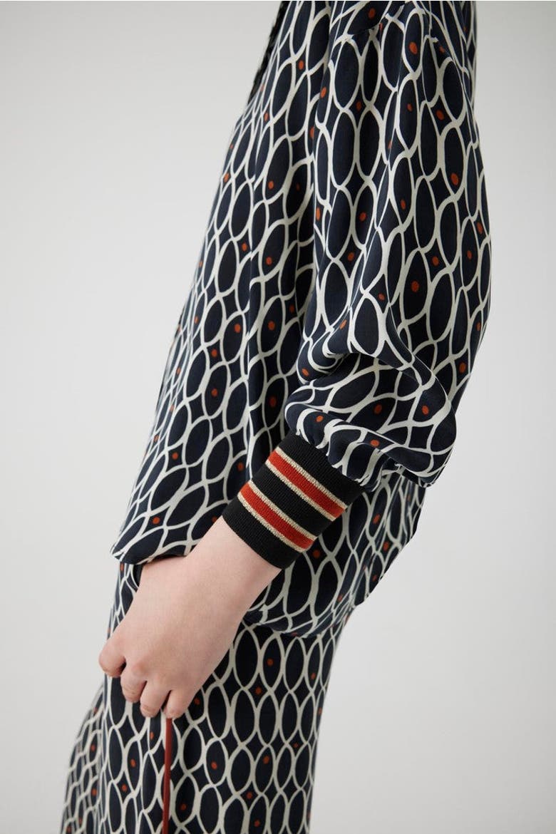 Annette Blouse, Alternate, color, Black Patterned