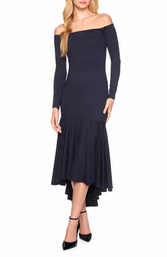 Susana Monaco Off the Shoulder Long Sleeve High-Low Dress