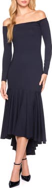 Susana Monaco Off the Shoulder Long Sleeve High-Low Dress