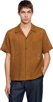 SANDRO Openwork Mesh Shirt