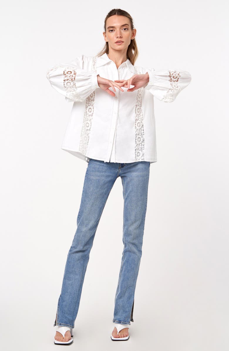 CIEBON Mollie Lace Trim Shirt, Alternate, color, 