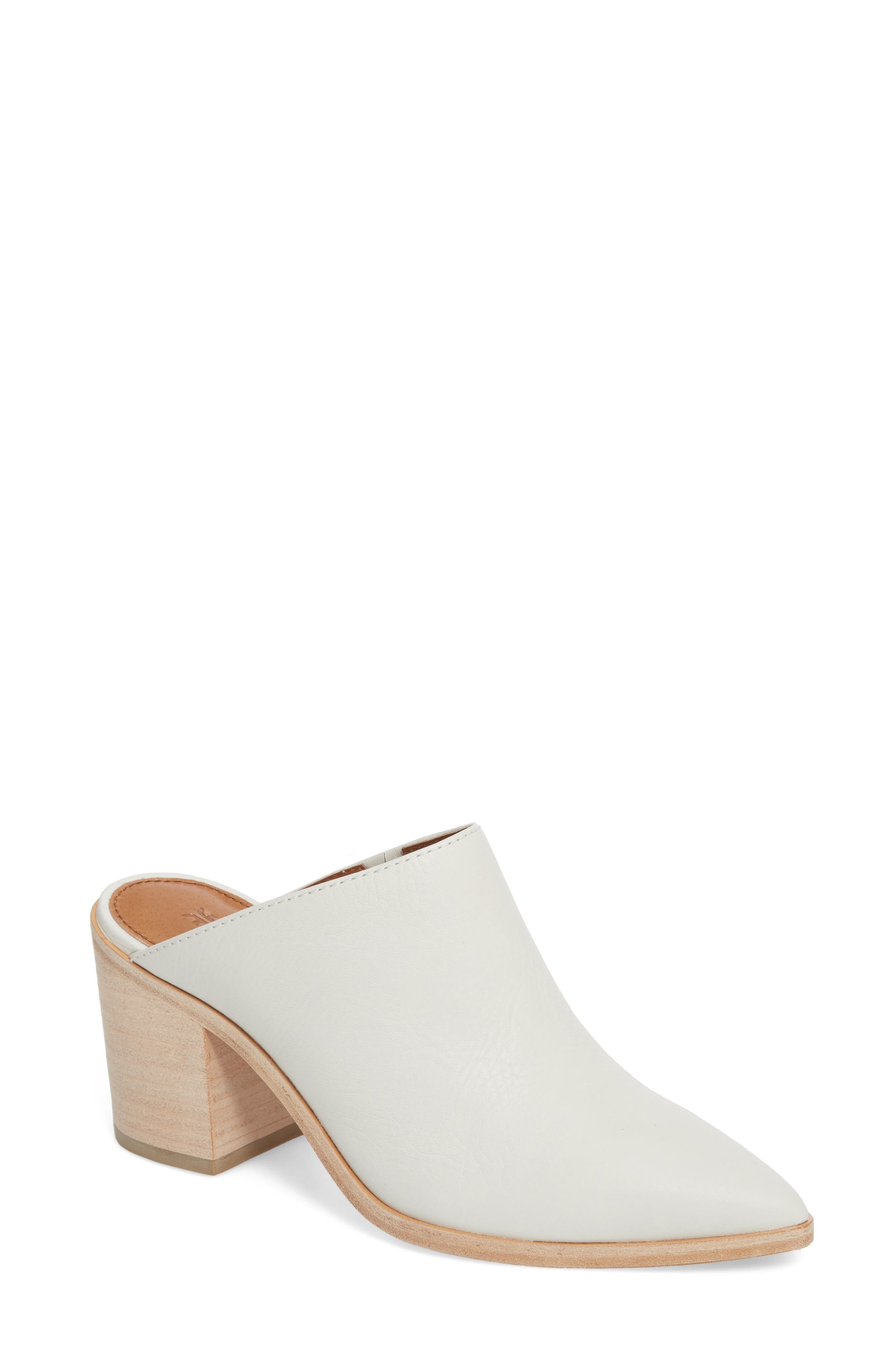 Flynn Mule, Main, color, WHITE LEATHER
