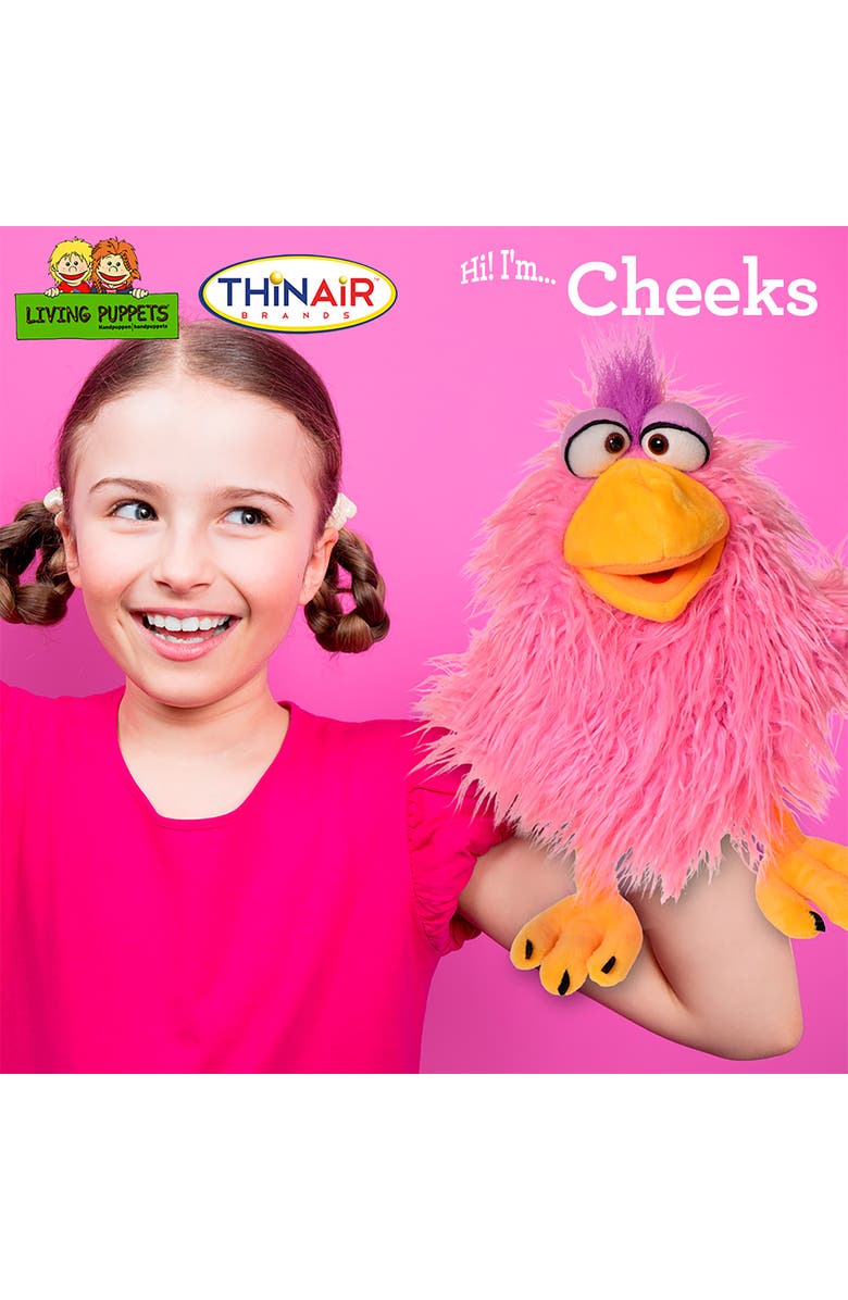 Living Puppets Cheeks The Pink Chicken 14 Inch Plush Hand Puppet, Alternate, color, Pink