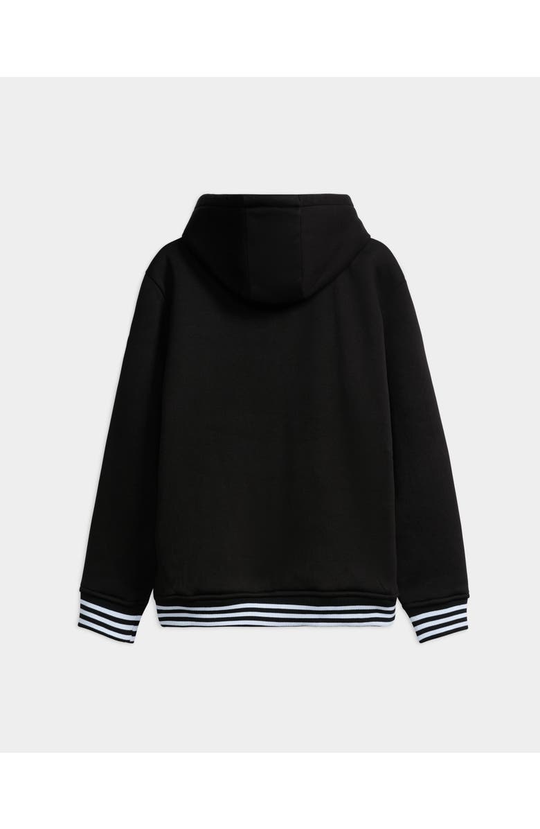 ECKO State faux shearling Varsity Jacket, Alternate, color, Black