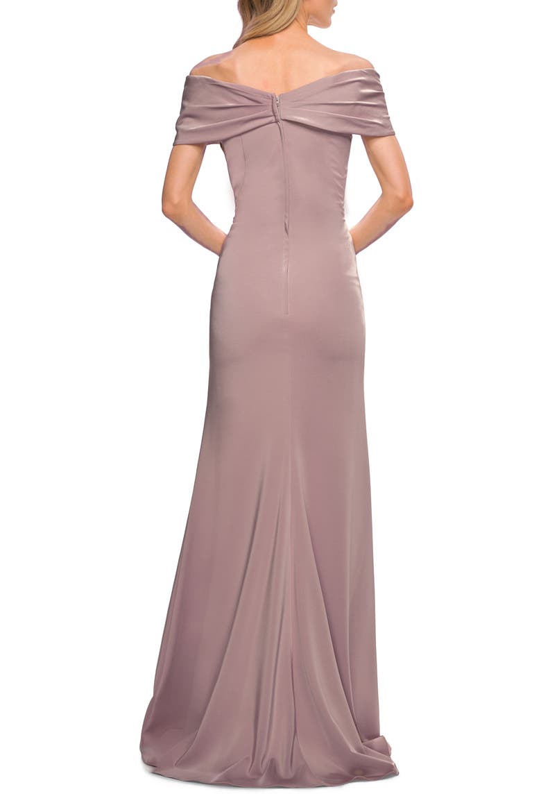 Simply Chic Off the Shoulder Jersey Gown, Alternate, color, Mauve