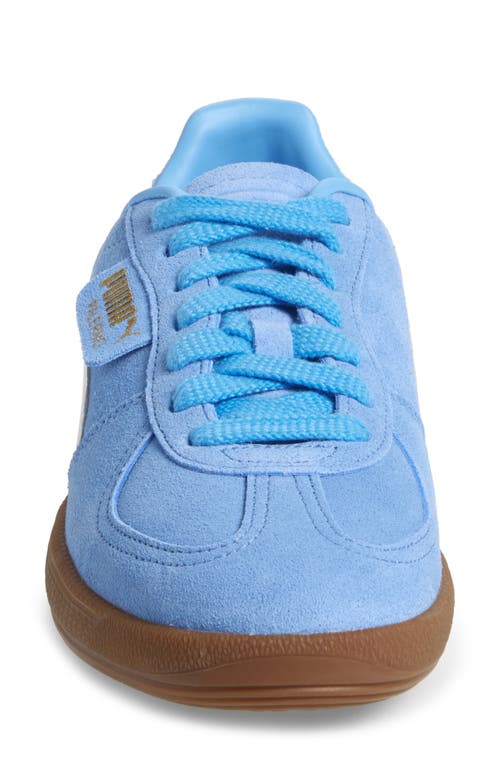 Puma Women's Palermo Leather Casual Sneakers From Finish Line In Team Light Blue- White