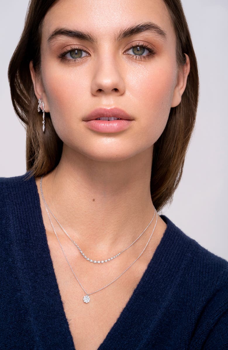 Bony Levy Maya Circle Pie-Cut Pendant Necklace, Alternate, color, 18K White Gold