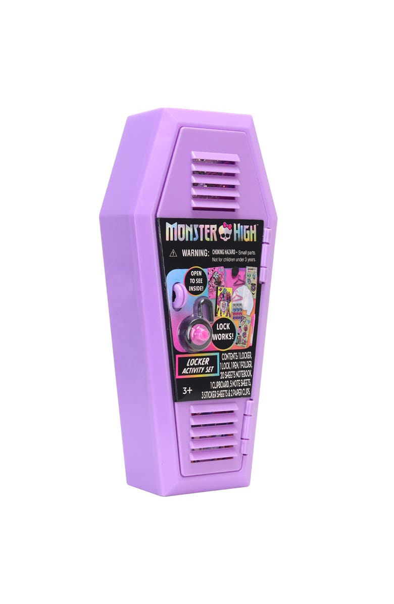 Monster High Design Activity Locker, Doodle & Decorate, Lavender Coffin Shaped, Alternate, color, Multicolored