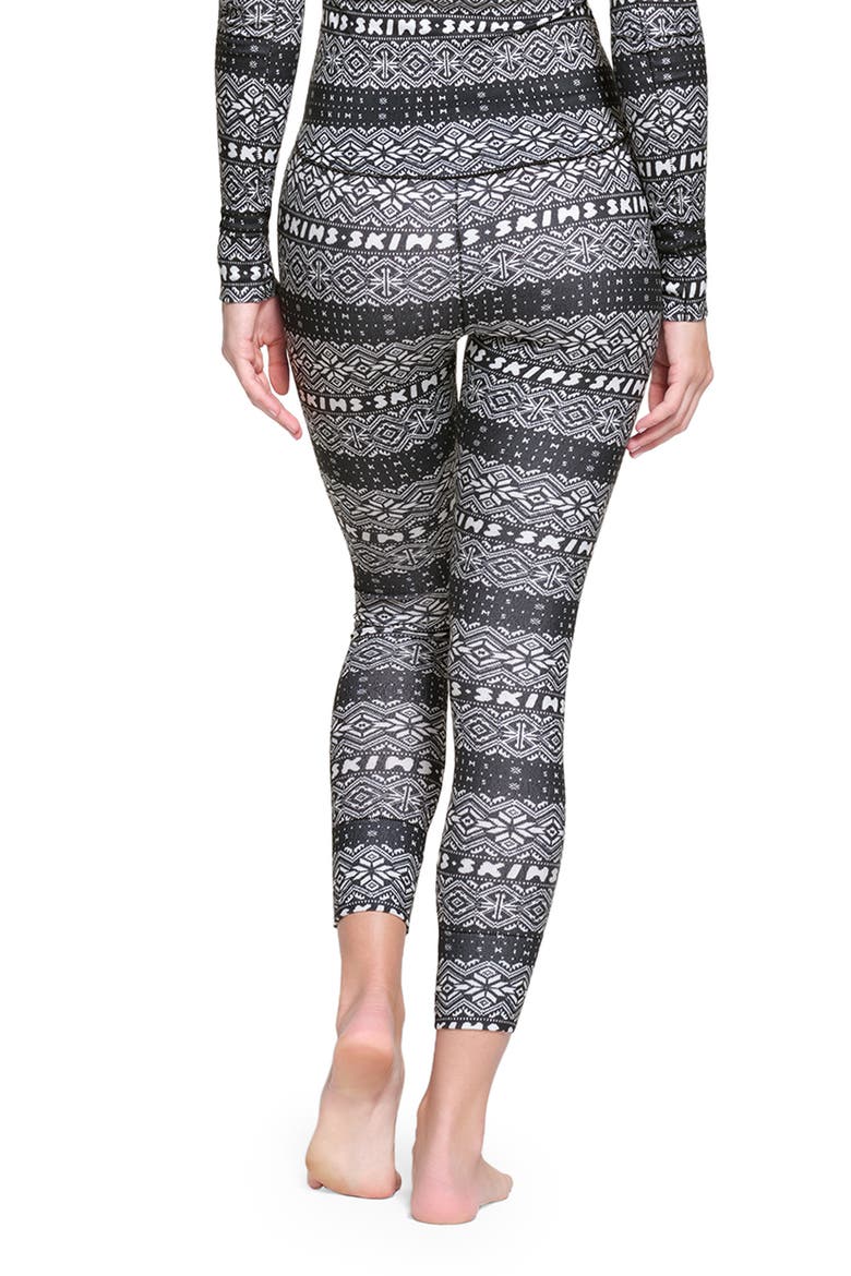 Logo Plush Pointelle Leggings, Alternate, color, ONYX FAIRISLE