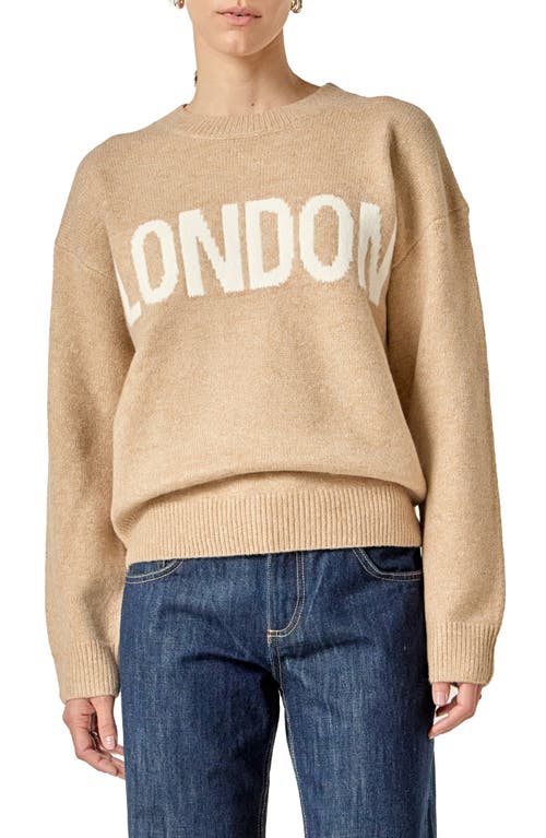 English Factory Lettering Sweater In Brown