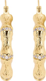 ATHRA LUXE Cubic Zirconia Bamboo Style Drop Earrings