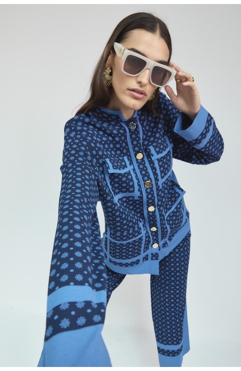 Temperley London Ditzie Knit Jacket, Alternate, color, Twilight