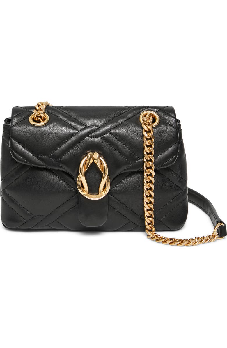 AIMEE Unity Box Quilted Leather Convertible Shoulder Bag, Main, color, Black