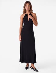 Koton Metal Ring Detail Halter Neck Dress