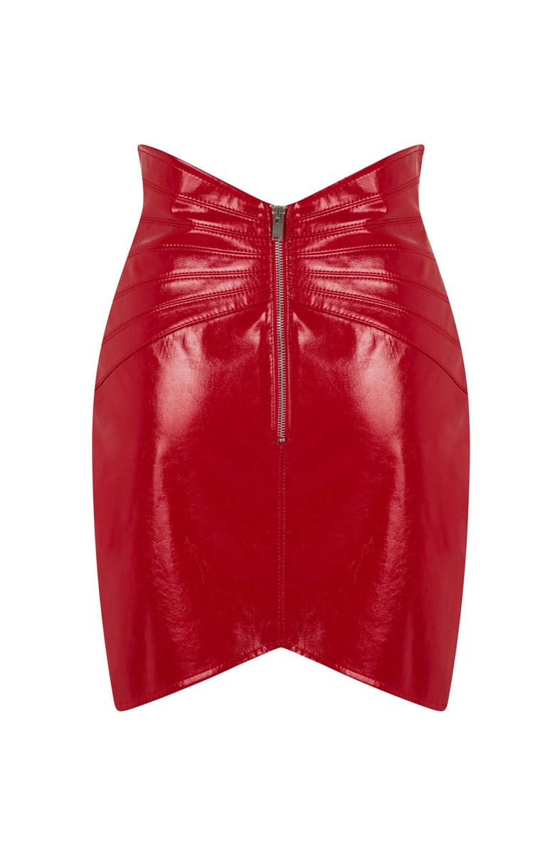 Nocturne Faux Patent Leather Mini Skirt, Alternate, color,