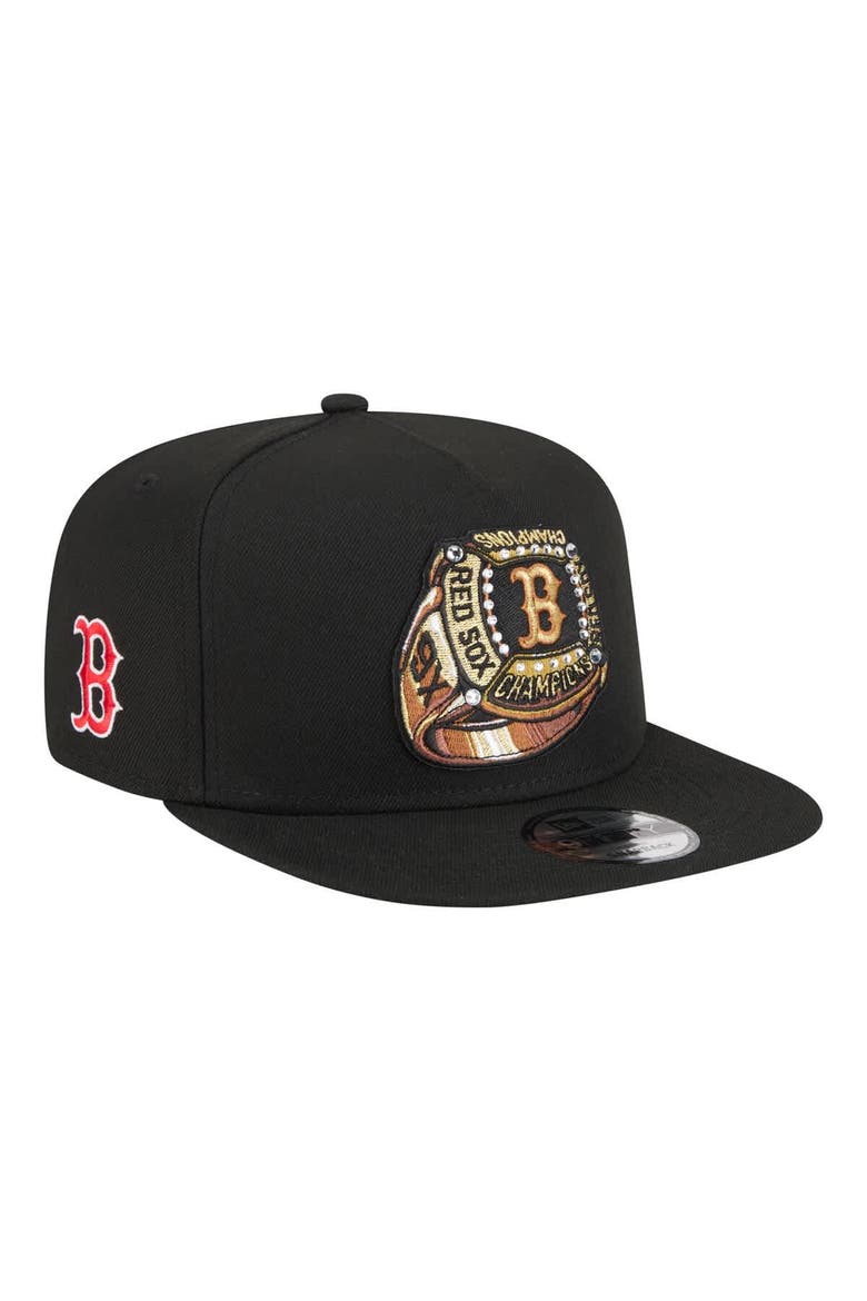 Men's New Era  Black Boston Red Sox Ring A-Frame 9FIFTY Snapback Hat, Main, color, Black