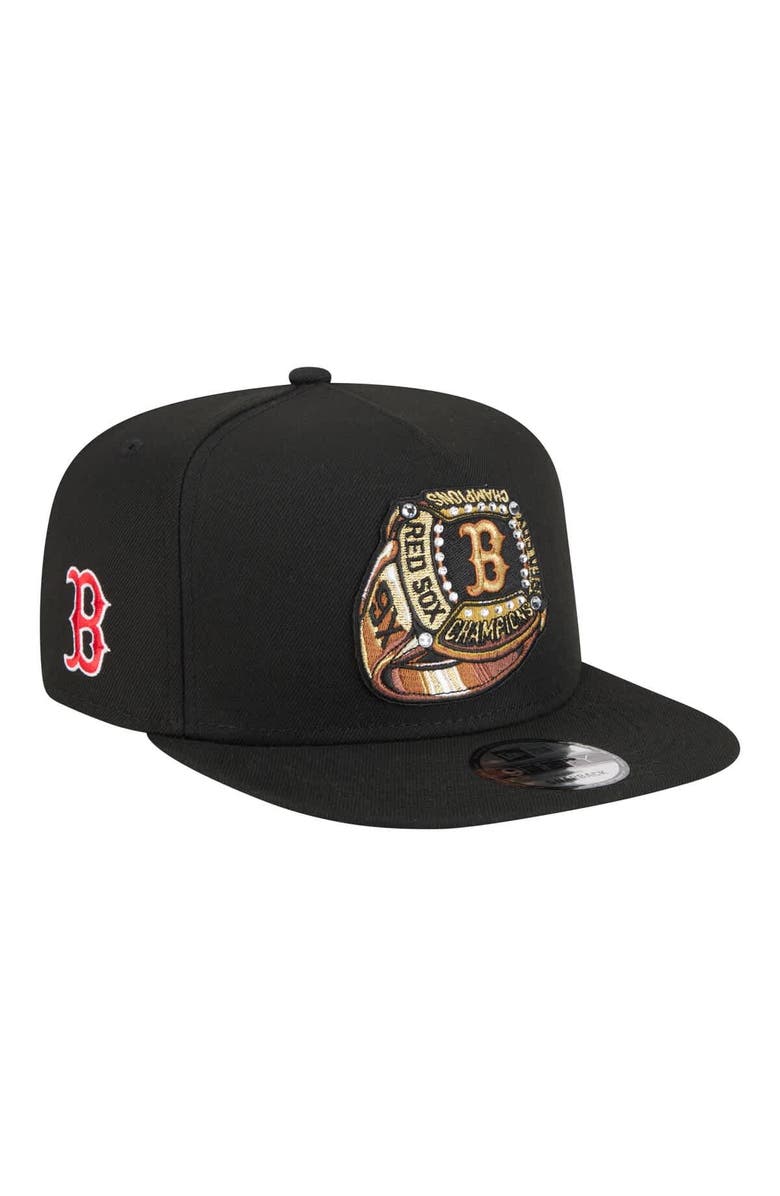 New Era Men's New Era Black Boston Red Sox Ring A-Frame 9FIFTY Snapback Hat, Main, color, Black