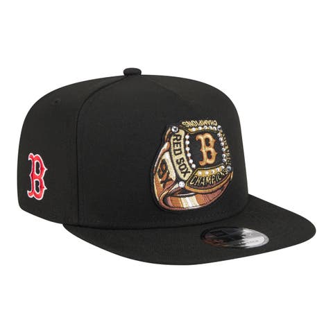 Men's New Era  Black Boston Red Sox Ring A-Frame 9FIFTY Snapback Hat