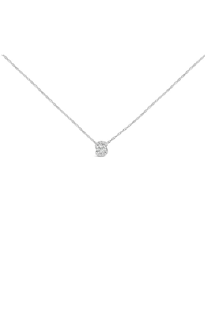 Haus of Brilliance .925 Sterling Silver 1.0 Cttw Lab Grown Round-Cut Diamond Pendant Necklace, Alternate, color, Silver