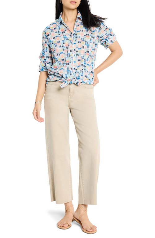 Nic + Zoe Nic+zoe Portofino Geo Print Cotton Button-up Shirt