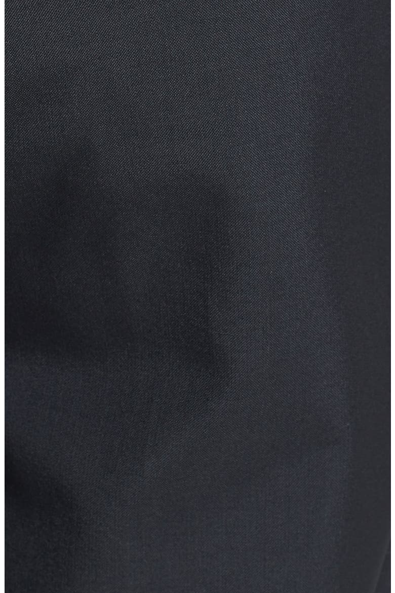 Self Sizer Waist Pleated Lightweight Plain Weave Classic Fit Trousers, Alternate, color, BLACK