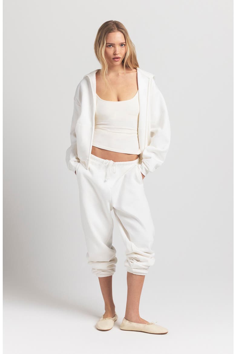 Cotton Fleece Blend Classic Zip-Up Hoodie, Alternate, color, MARBLE