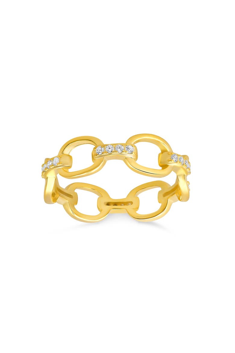 Cubic Zirconia Paperclip Ring, Main, color, GOLD