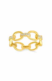 Cubic Zirconia Paperclip Ring