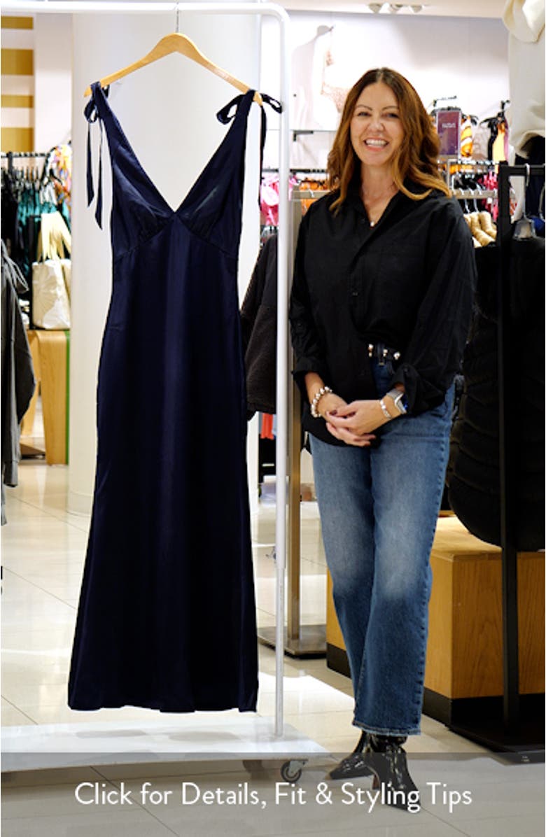 Xavier Bow Strap Satin Gown