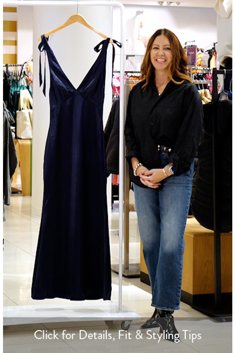 Xavier Bow Strap Satin Gown video