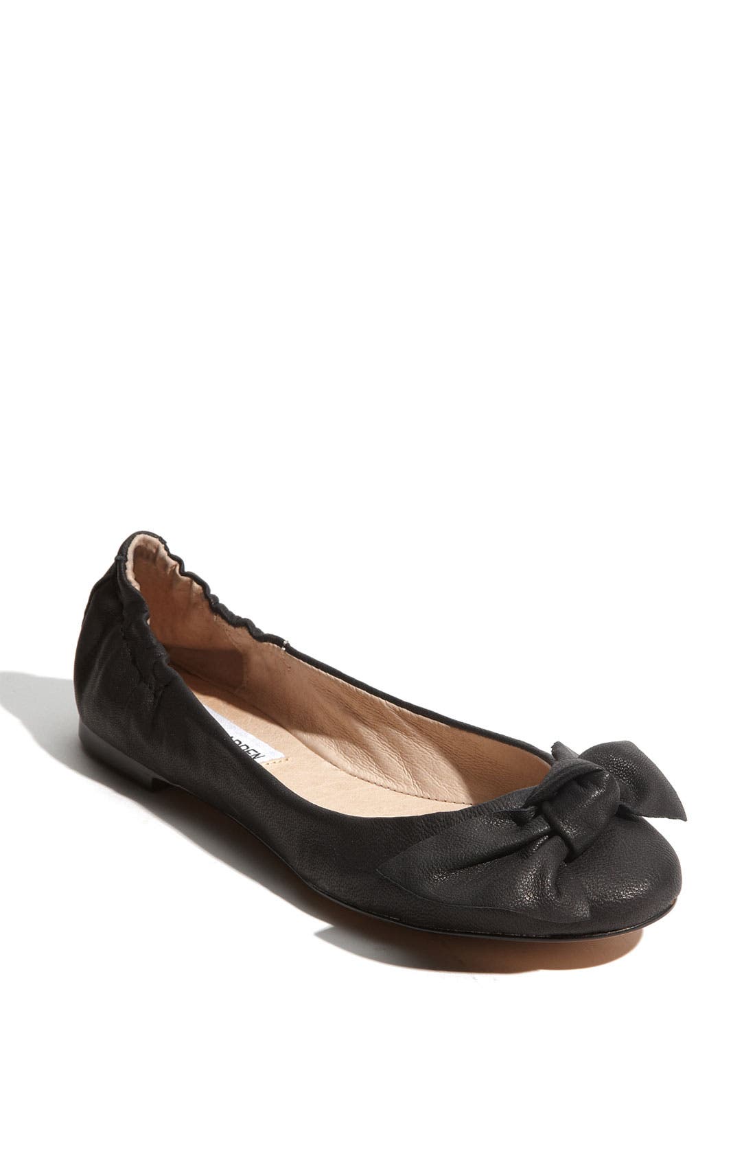 'Kortship' Flat, Main, color, BLACK LEATHER