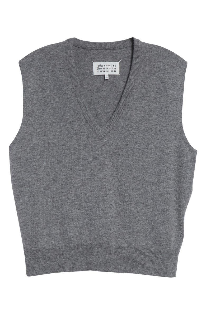 Maison Margiela Virgin Wool V-Neck Sweater Vest, Alternate, color,