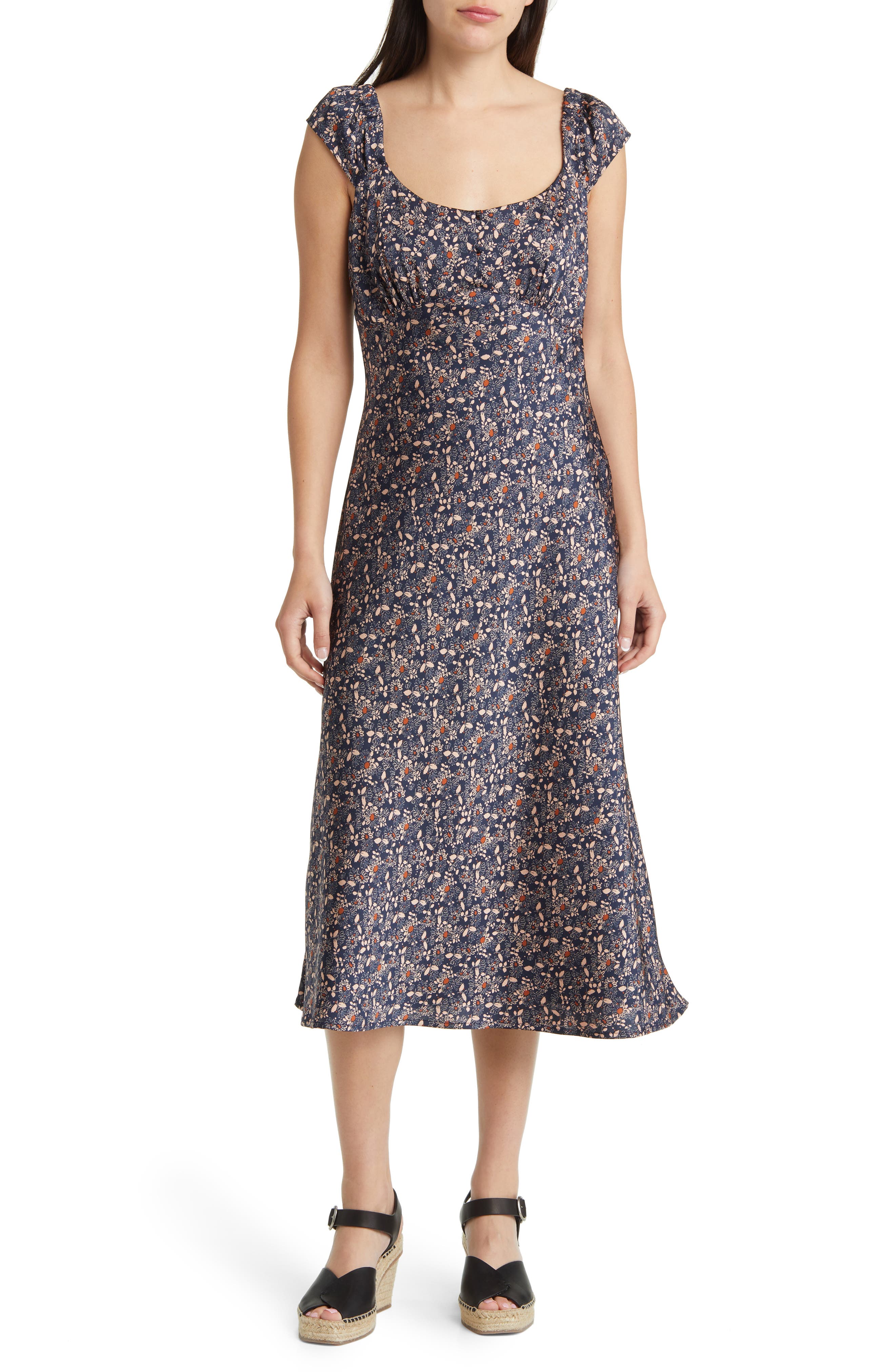 Cap Sleeve Satin Dress