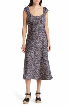 Treasure & Bond Cap Sleeve Satin Dress