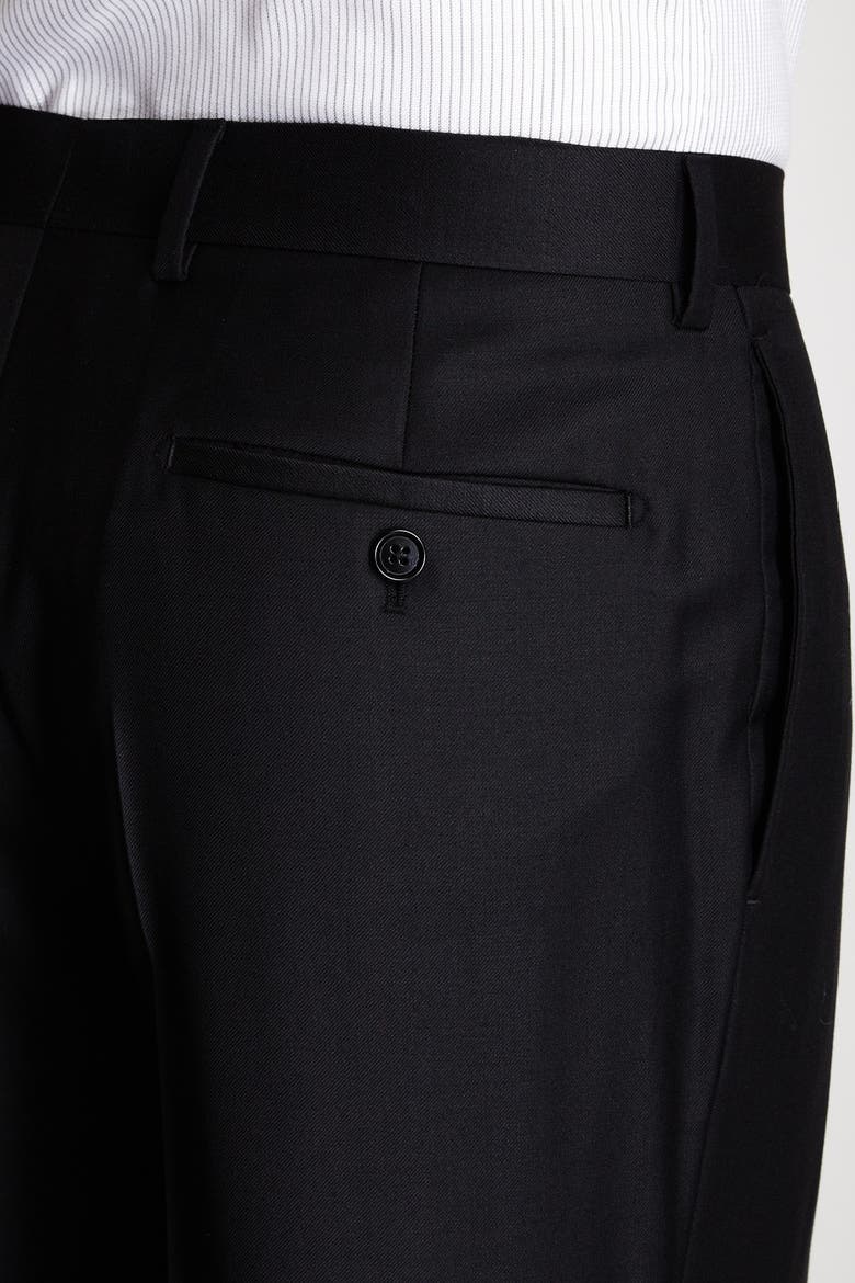 Trim Fit Wool Suit, Alternate, color, SOLID BLACK