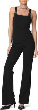 EDIKTED Bianka Buckle Strap Flare Jumpsuit