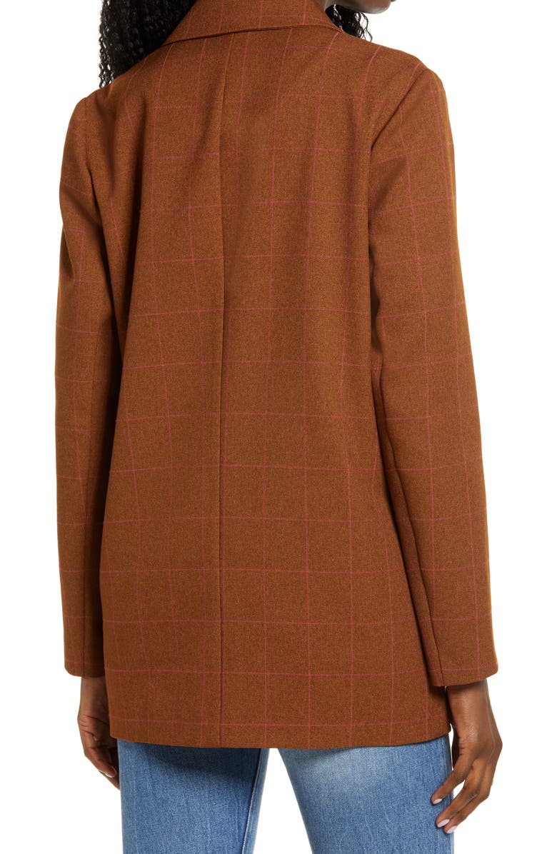 Leith Windowpane Check Boyfriend Blazer, Alternate, color, 