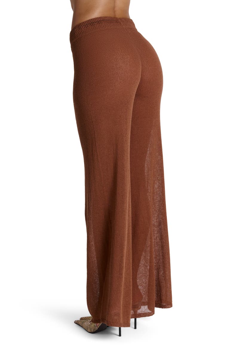 Naked Wardrobe Oversize Wide Leg Knit Pants, Alternate, color, Pecan Brown