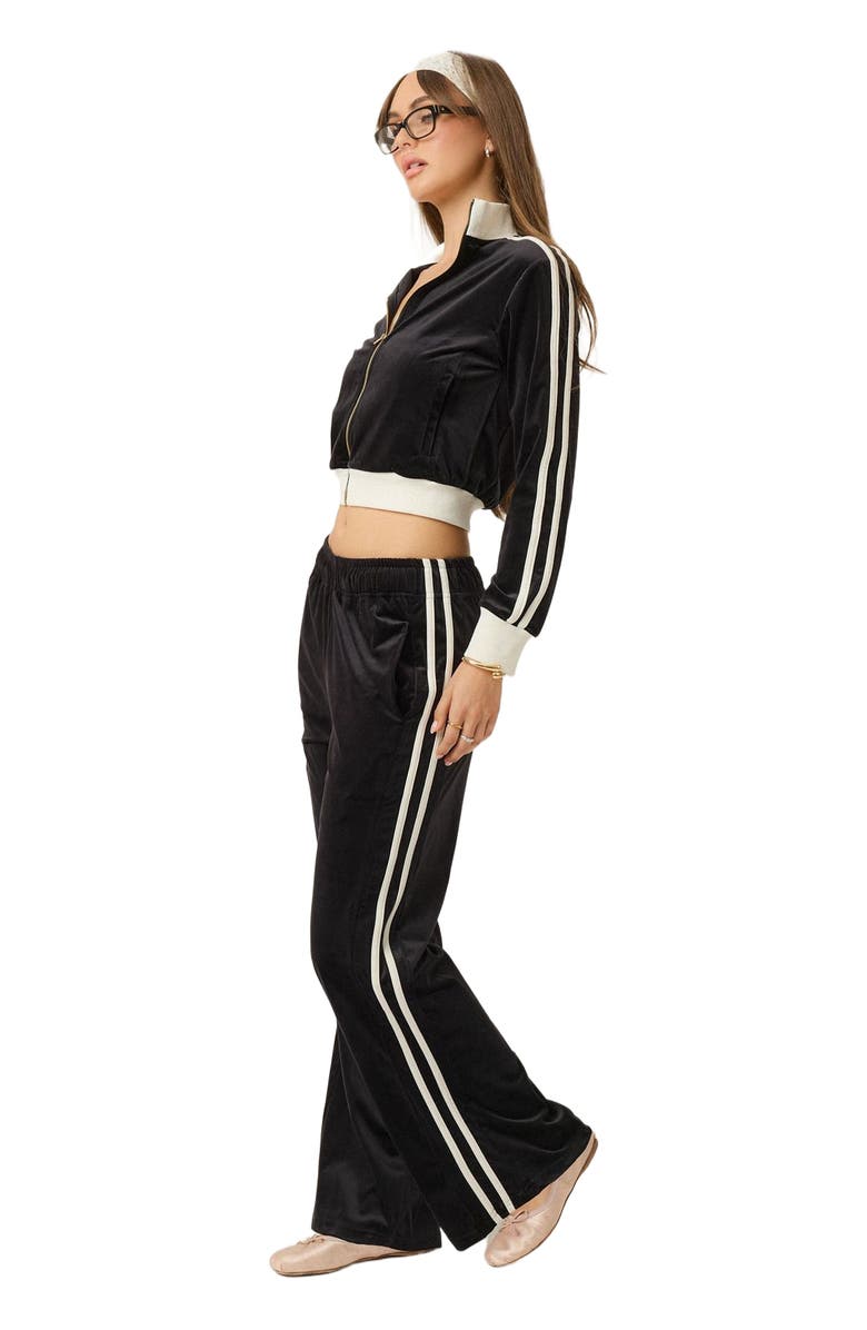Goldie Byrd Velour Track Pants, Main, color, Black