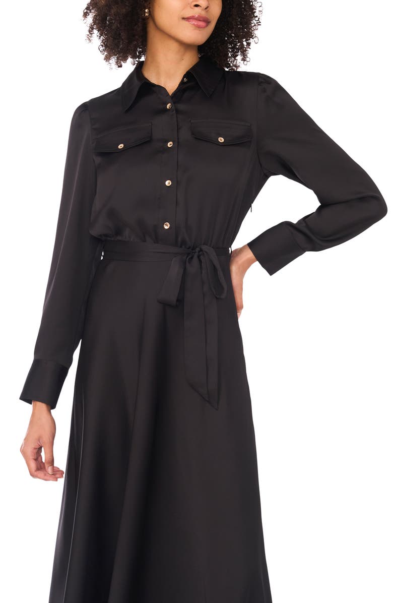 Ted Baker Isabelle Long Sleeve Belted Shirtdress, Alternate, color, Rich Black