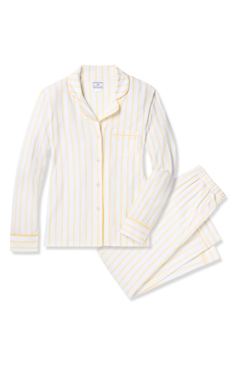 Petite Plume Sunny Stripe Pima Cotton Pajamas, Alternate, color, Yellow