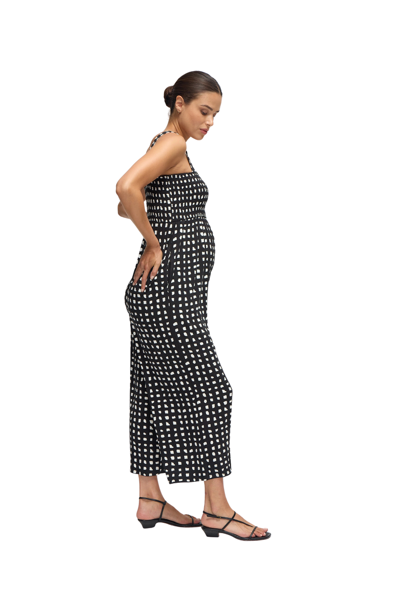 Ingrid & Isabel The One-And-Done Black Maternity Jumpsuit, Alternate, color, Abstract Check